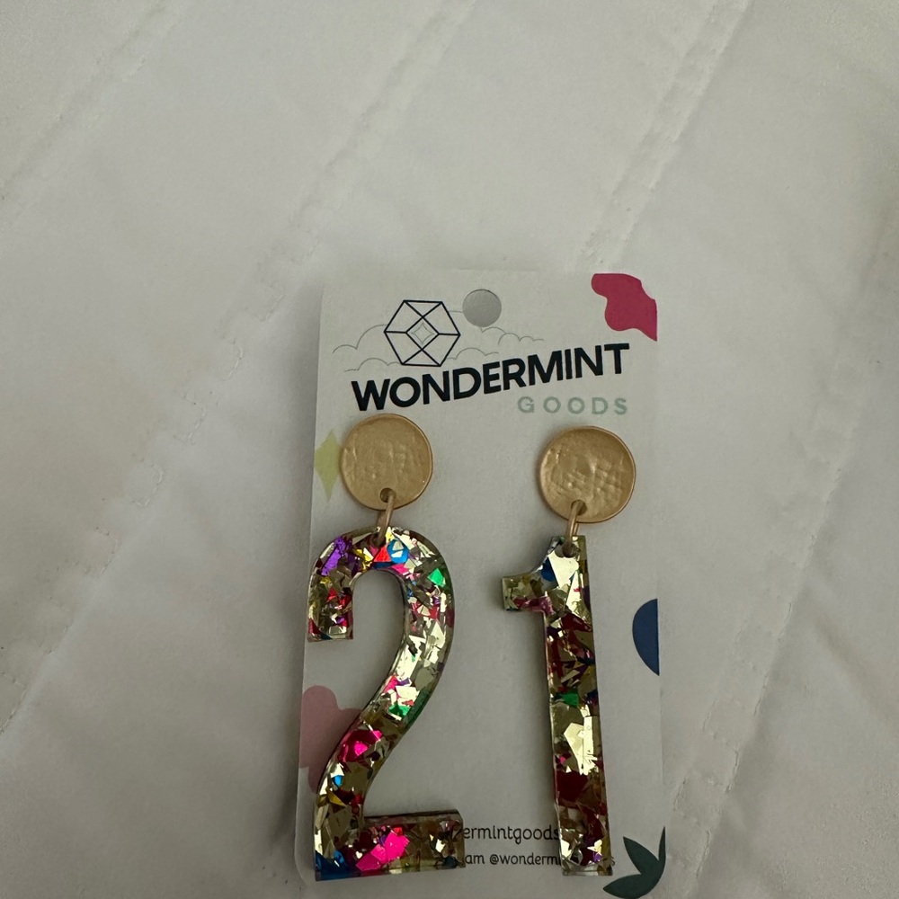 Multicolor '21' Earrings